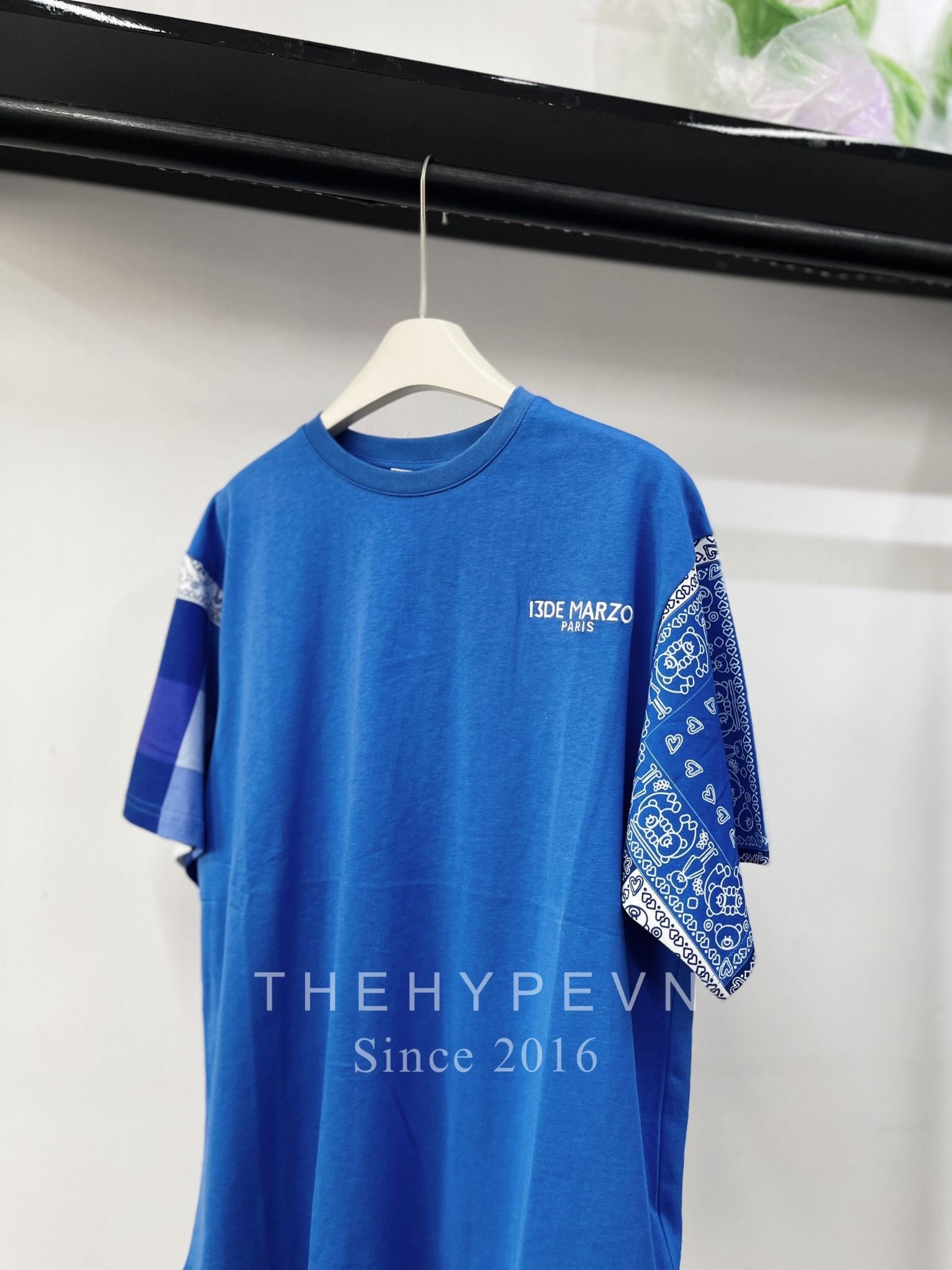 Áo Thun 13De Marzo Paisley Sleeve Palda Bear (Blue) Best Quality