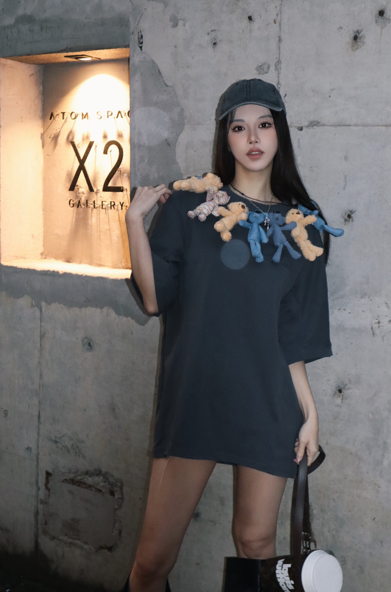 Áo Thun 13De Marzo Bear Around Neck (Grey) Best Quality