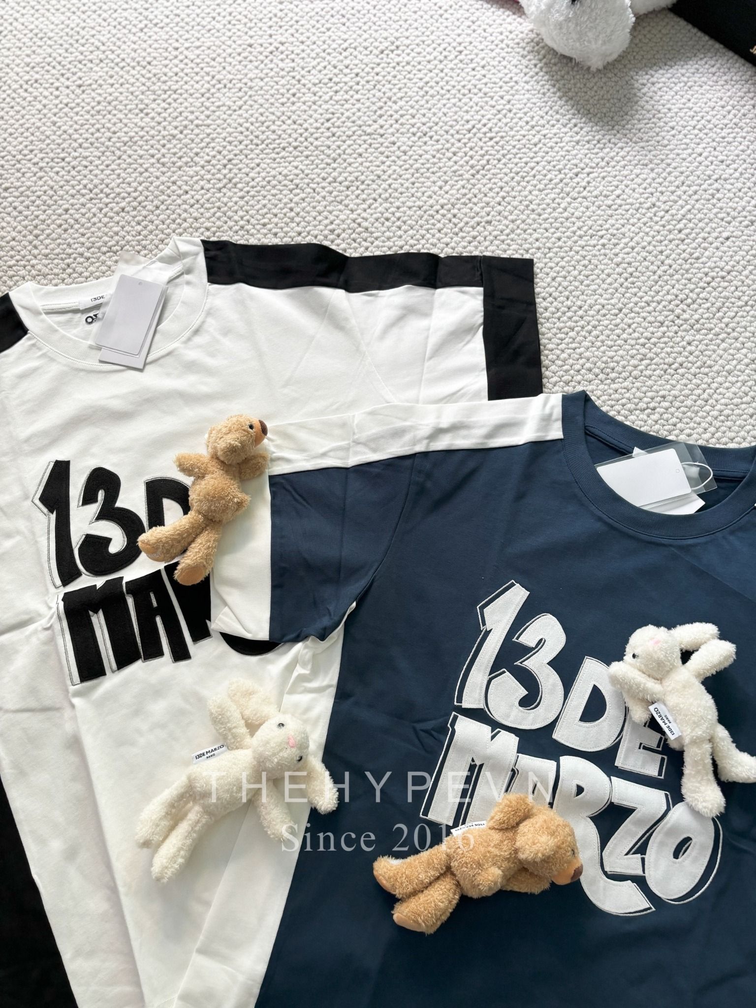 13DE MARZO TEE - Áo Thun Bear Hook & Loop Coconut Milk (White)