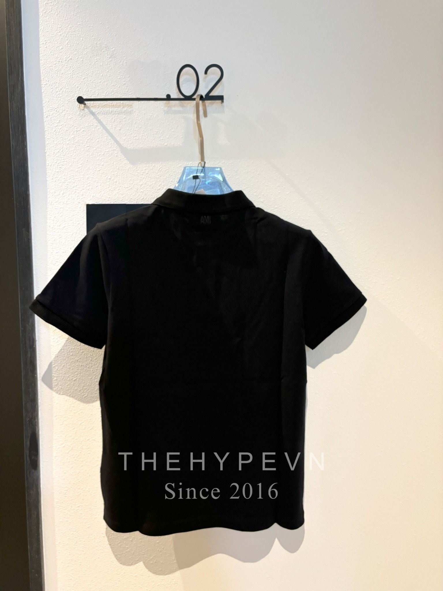 ÁO POLO AMI PARIS SMALL HEART LOGO COTTON (BLACK)