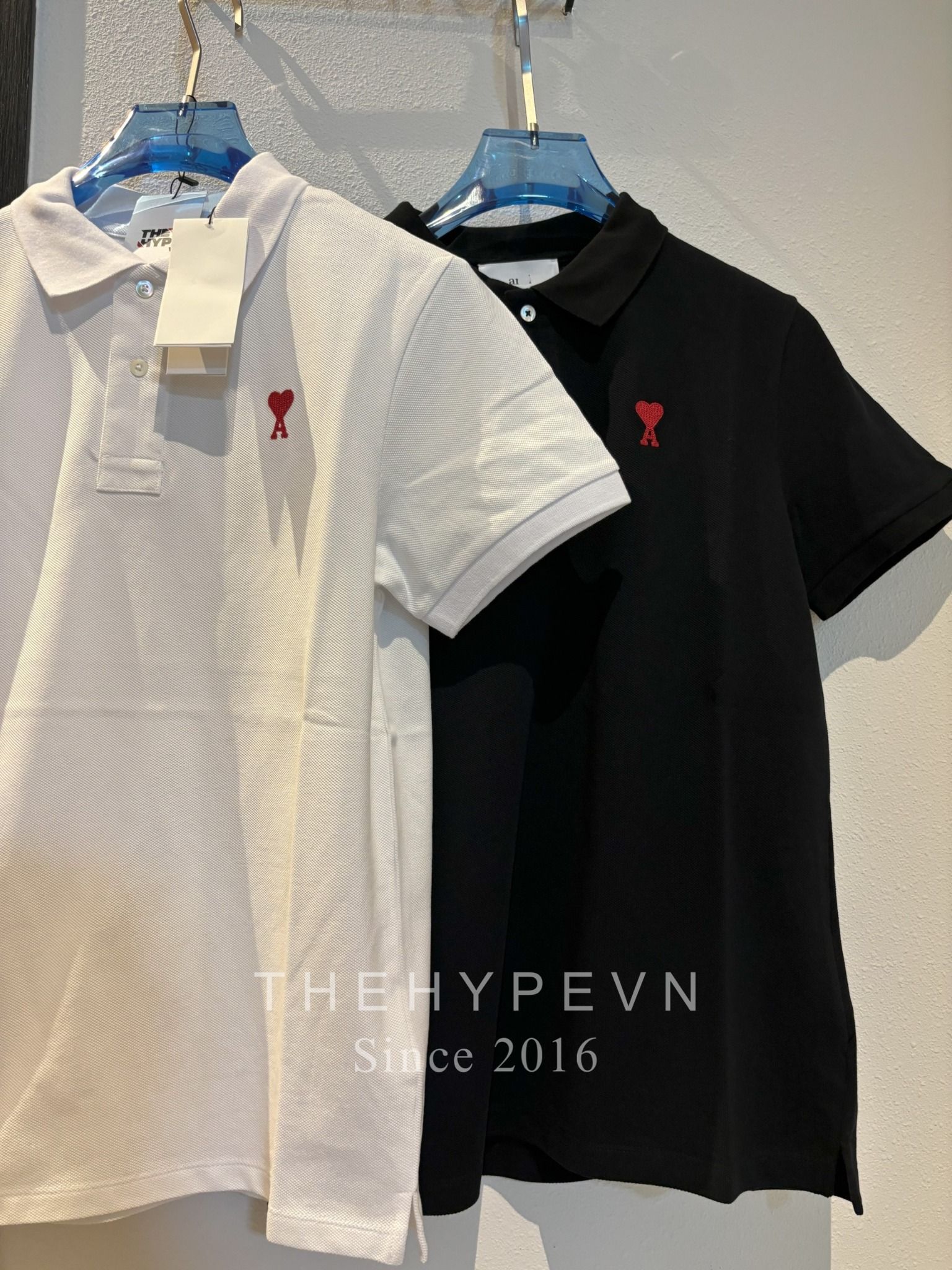 ÁO POLO AMI PARIS SMALL HEART LOGO COTTON (WHITE)