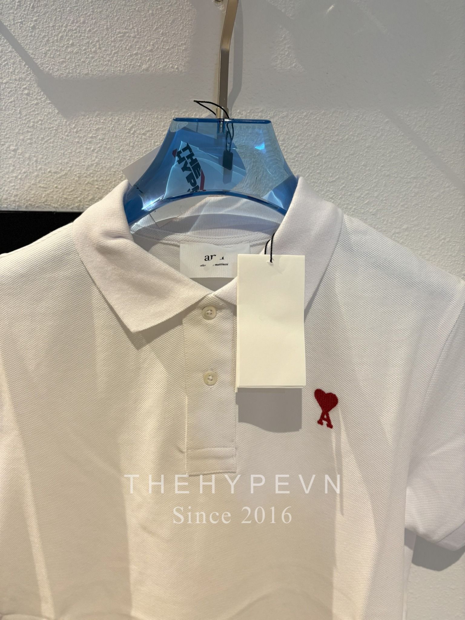 ÁO POLO AMI PARIS SMALL HEART LOGO COTTON (WHITE)