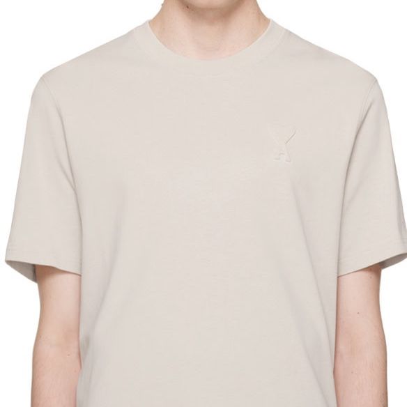 ÁO PHÔNG AMI PARIS EMBOSSED HEART LOGO TEE (CHALK)