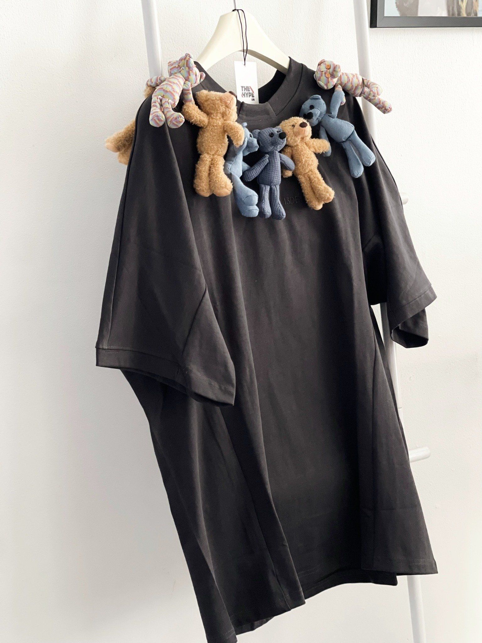 Áo Thun 13De Marzo Bear Around Neck (Grey) Best Quality