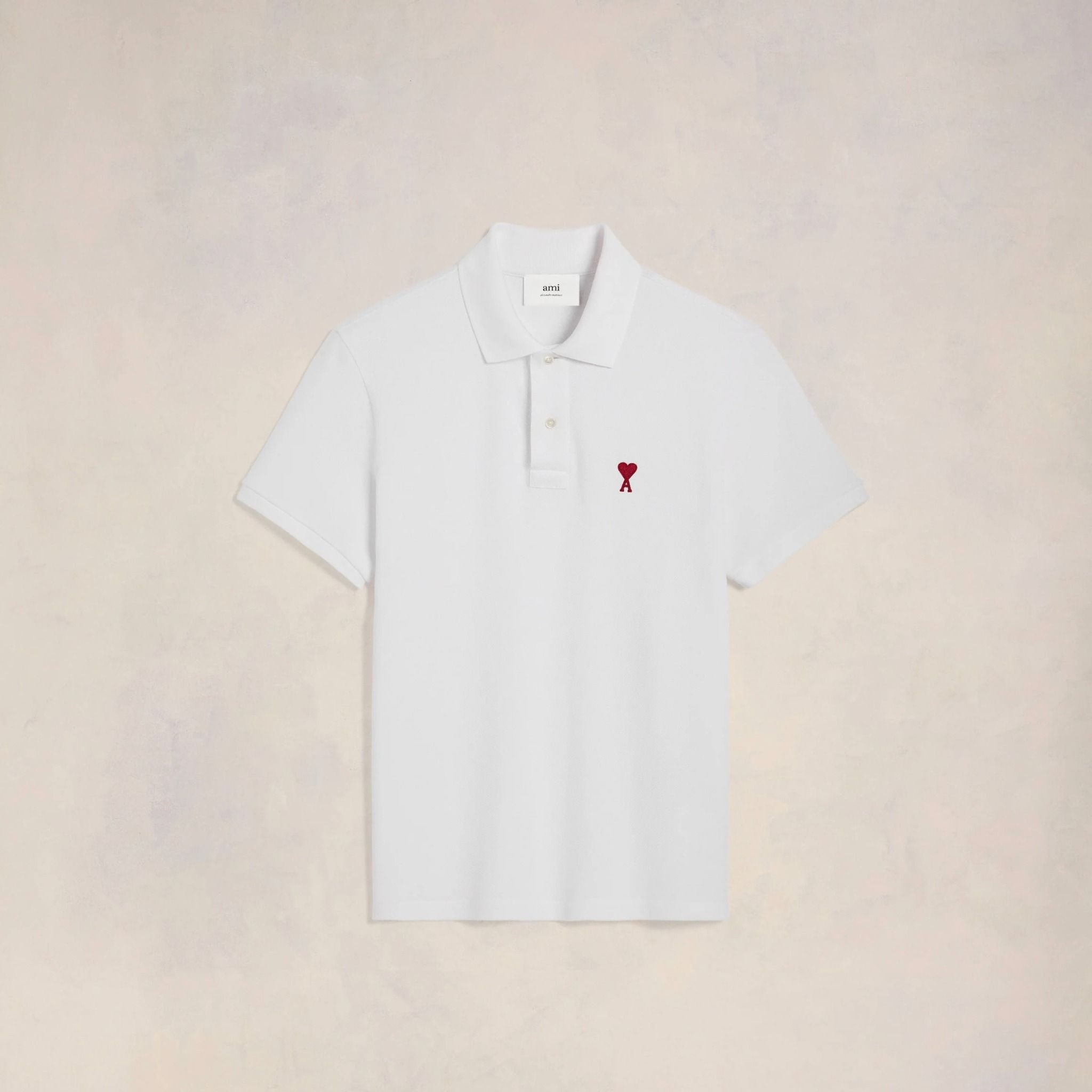 ÁO POLO AMI PARIS SMALL HEART LOGO COTTON (WHITE)