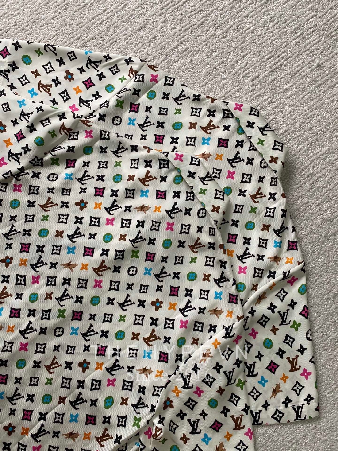 ÁO SƠ MI LOUIS VUITTON LV PRINTED SILK COLOR MONOGRAM JACKET (CREAM)