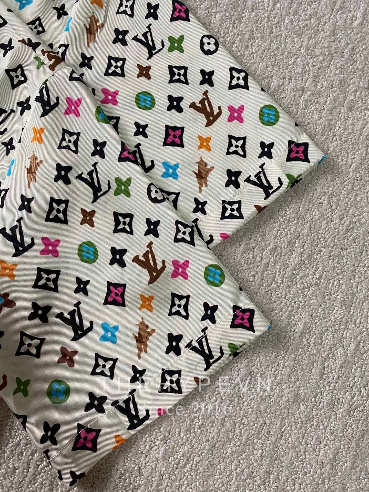 ÁO SƠ MI LOUIS VUITTON LV PRINTED SILK COLOR MONOGRAM JACKET (CREAM)