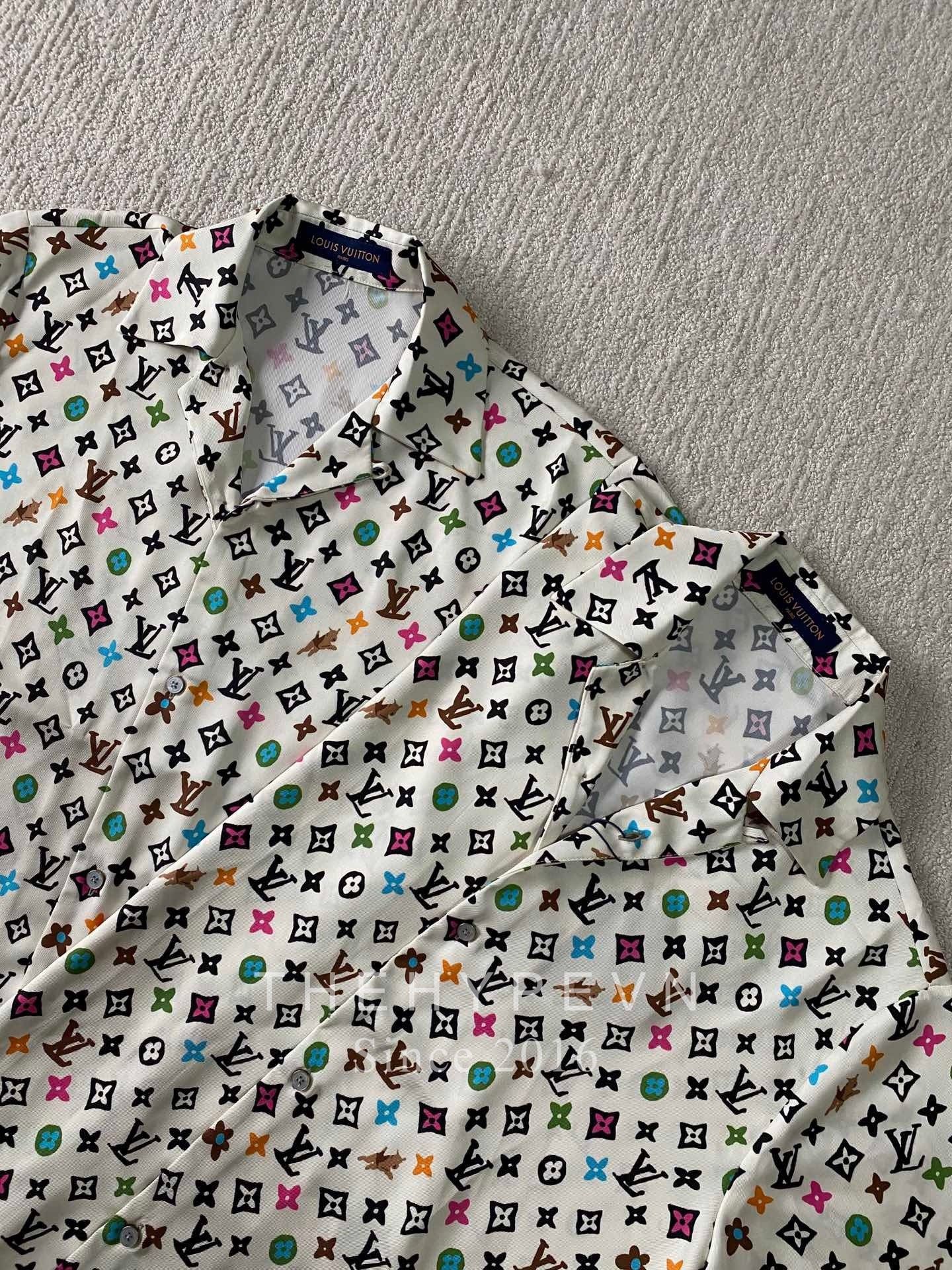 ÁO SƠ MI LOUIS VUITTON LV PRINTED SILK COLOR MONOGRAM JACKET (CREAM)