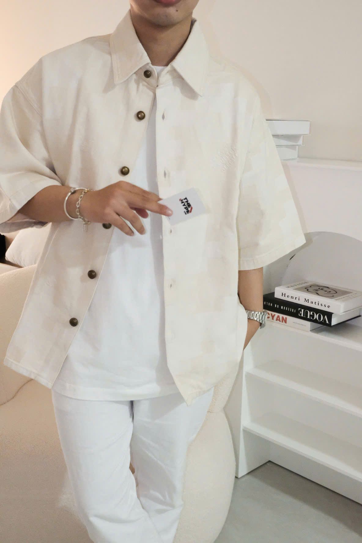 ÁO SƠ MI LOUIS VUITTON LV DAMIER DENIM JACKET (CREAM)