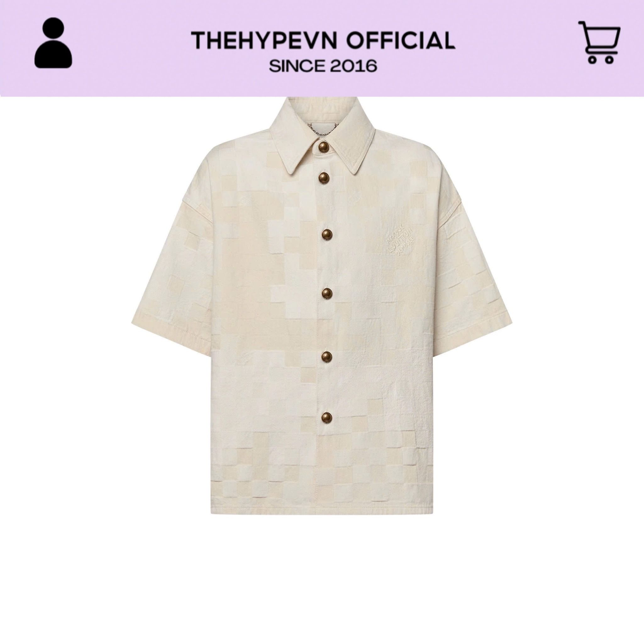 ÁO SƠ MI LOUIS VUITTON LV DAMIER DENIM JACKET (CREAM)