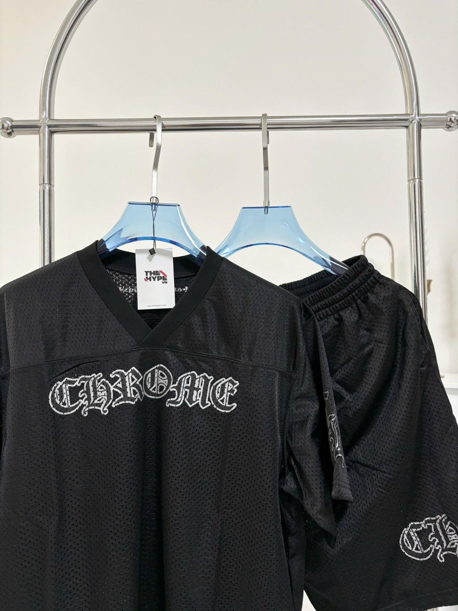 QUẦN SHORTS CHROME HEART MESH JERSEY (BLACK)