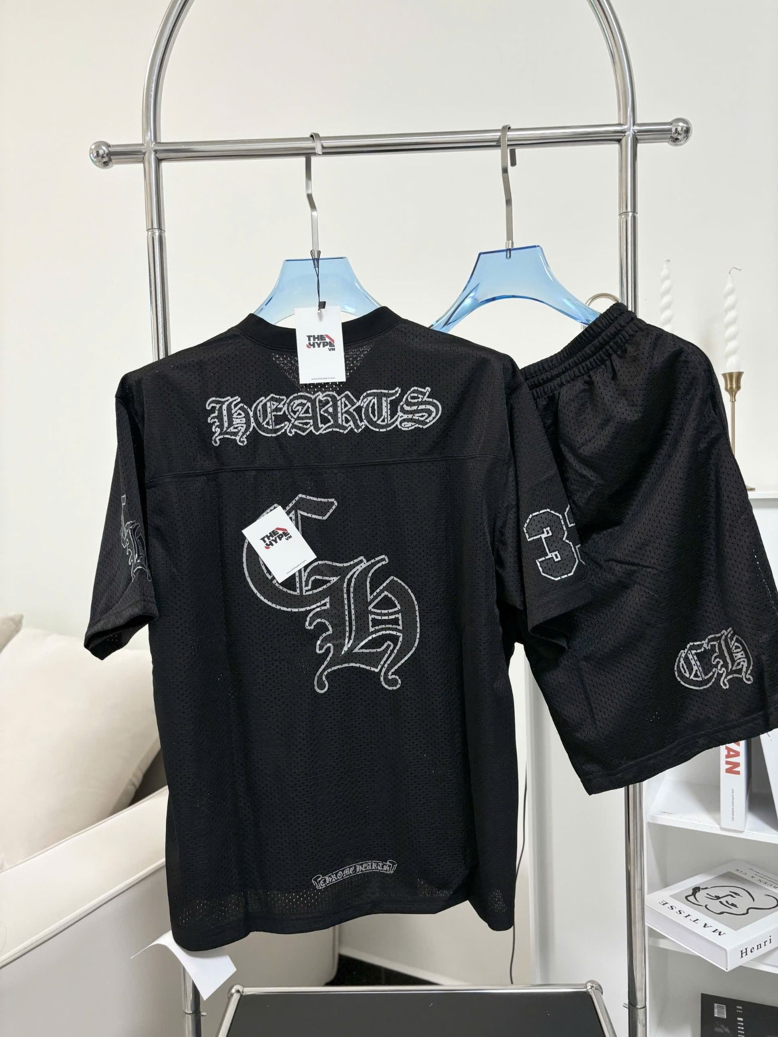 QUẦN SHORTS CHROME HEART MESH JERSEY (BLACK)