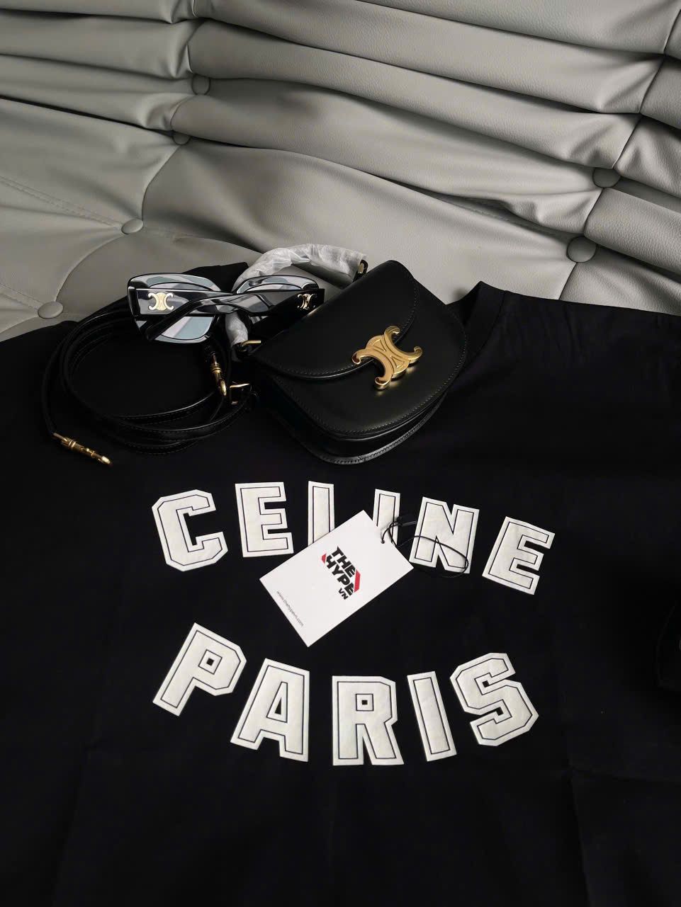 ÁO THUN CELINE LOOSE PARIS LOGO (BLACK)