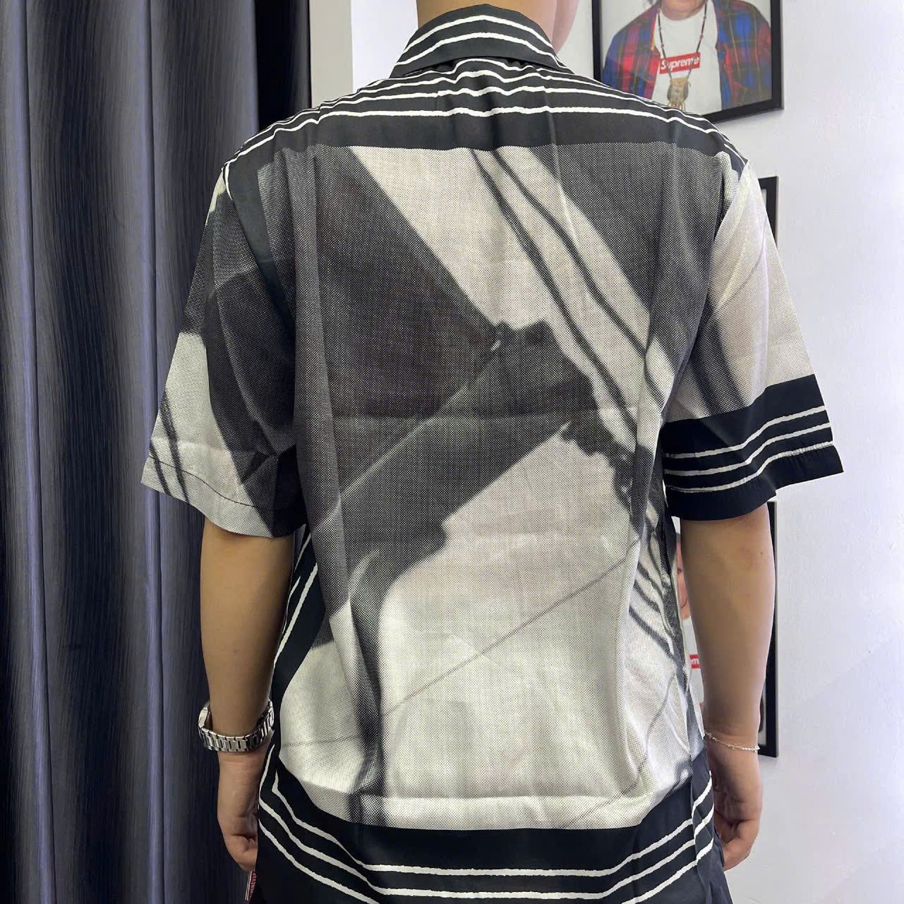 ÁO SƠ MI LOUIS VUITTON LV AMERICA CUP SILK (BLACK/WHITE)