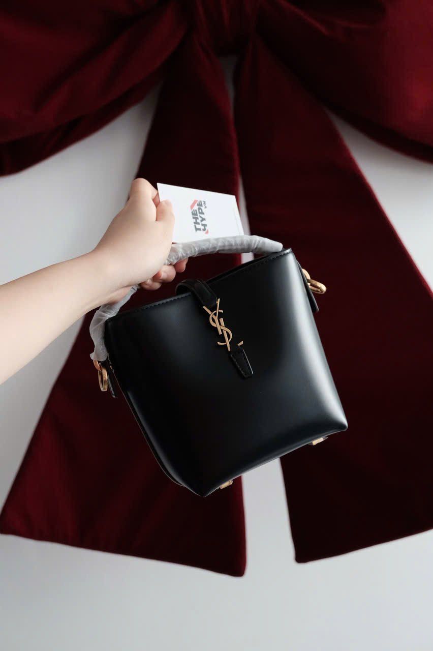 TÚI SAINT LAURENT YSL LE 37 SHINY LEATHER (BLACK)