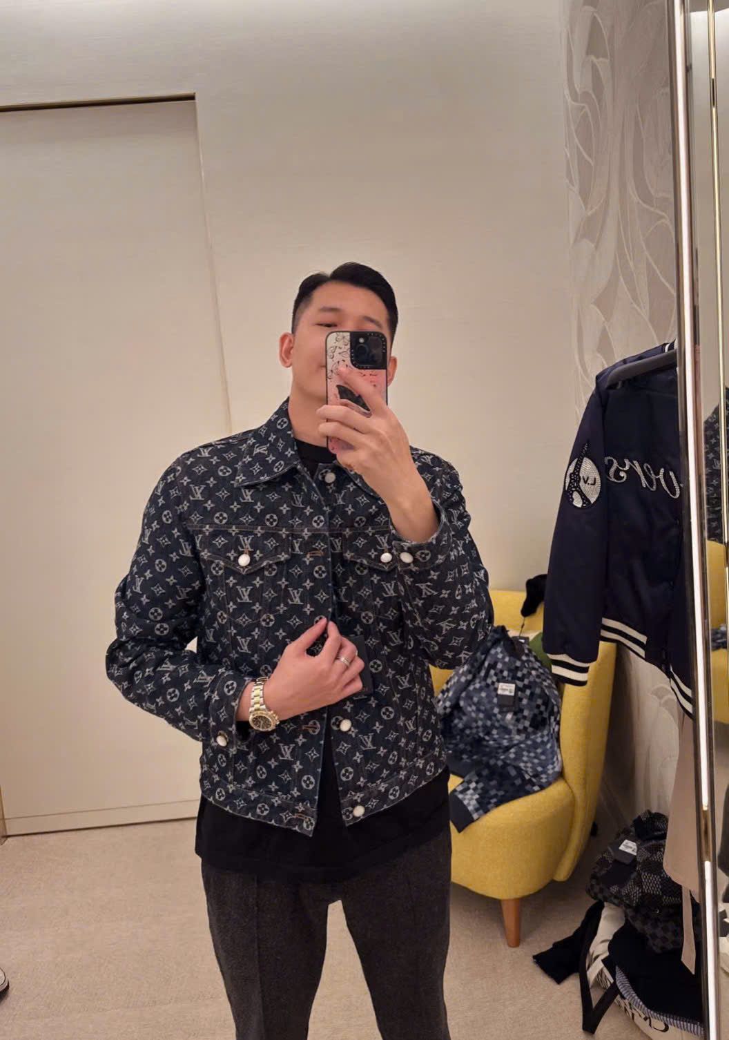 ÁO SƠ MI LOUIS VUITTON LV MONOGRAM JACQUARD PEARL JACKET (BLACK)