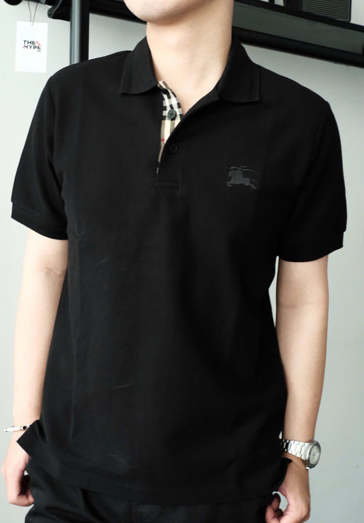 ÁO POLO BURBERRY BBR EQUESTRIAN KNIGHT (BLACK)