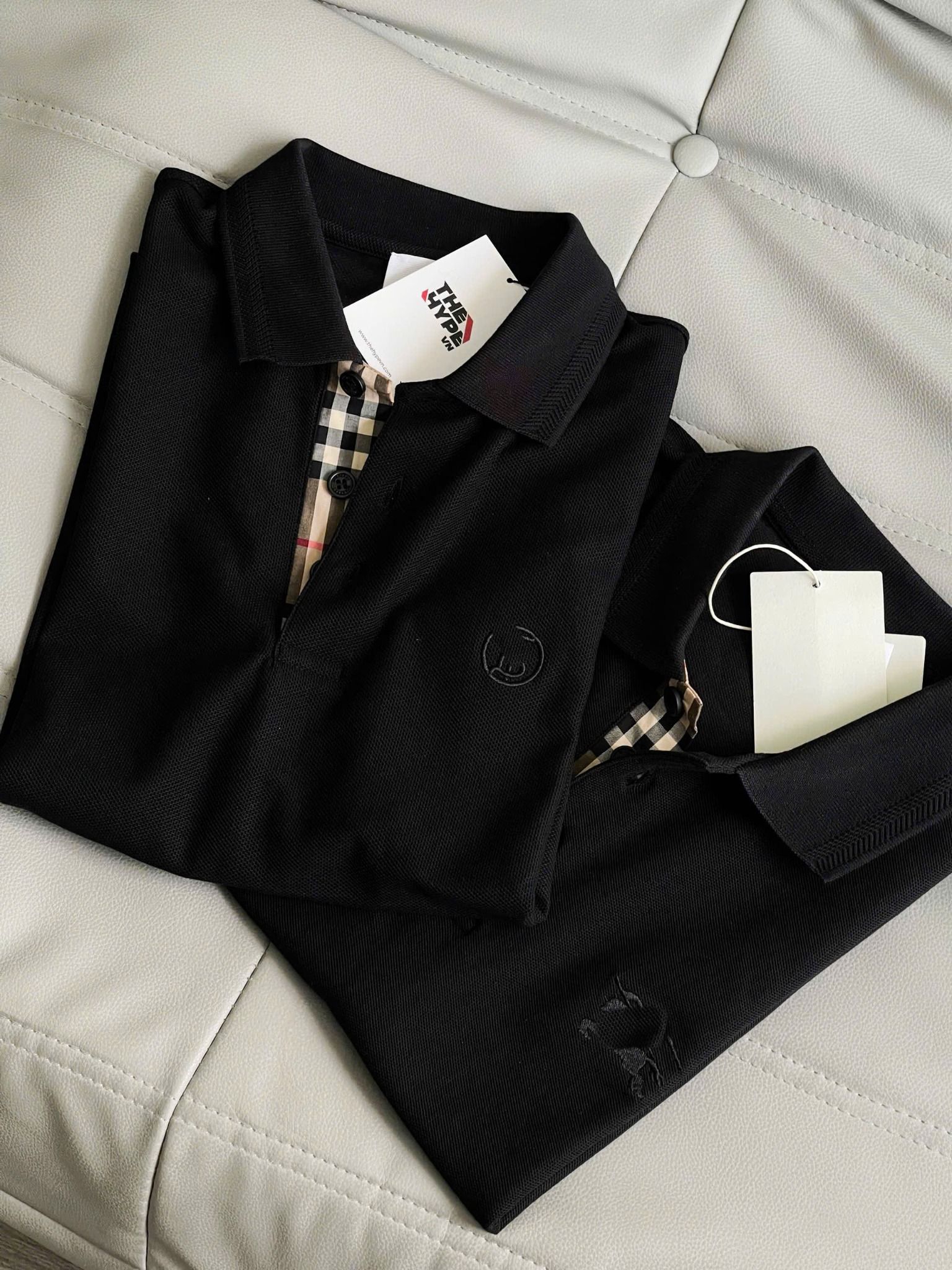 ÁO POLO BURBERRY BBR EQUESTRIAN KNIGHT (BLACK)