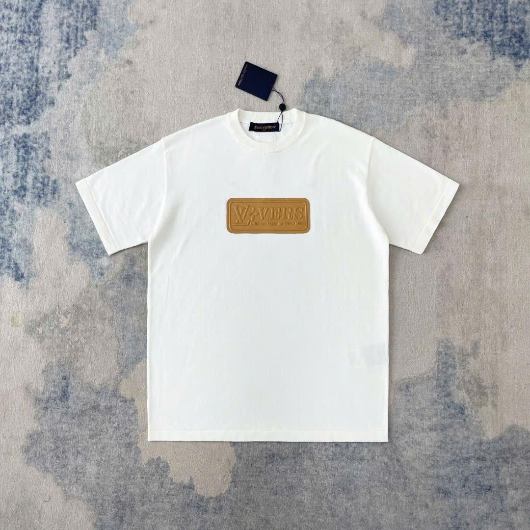 ÁO THUN LOUIS VUITTON LV VVN PATCH BROWN (WHITE)