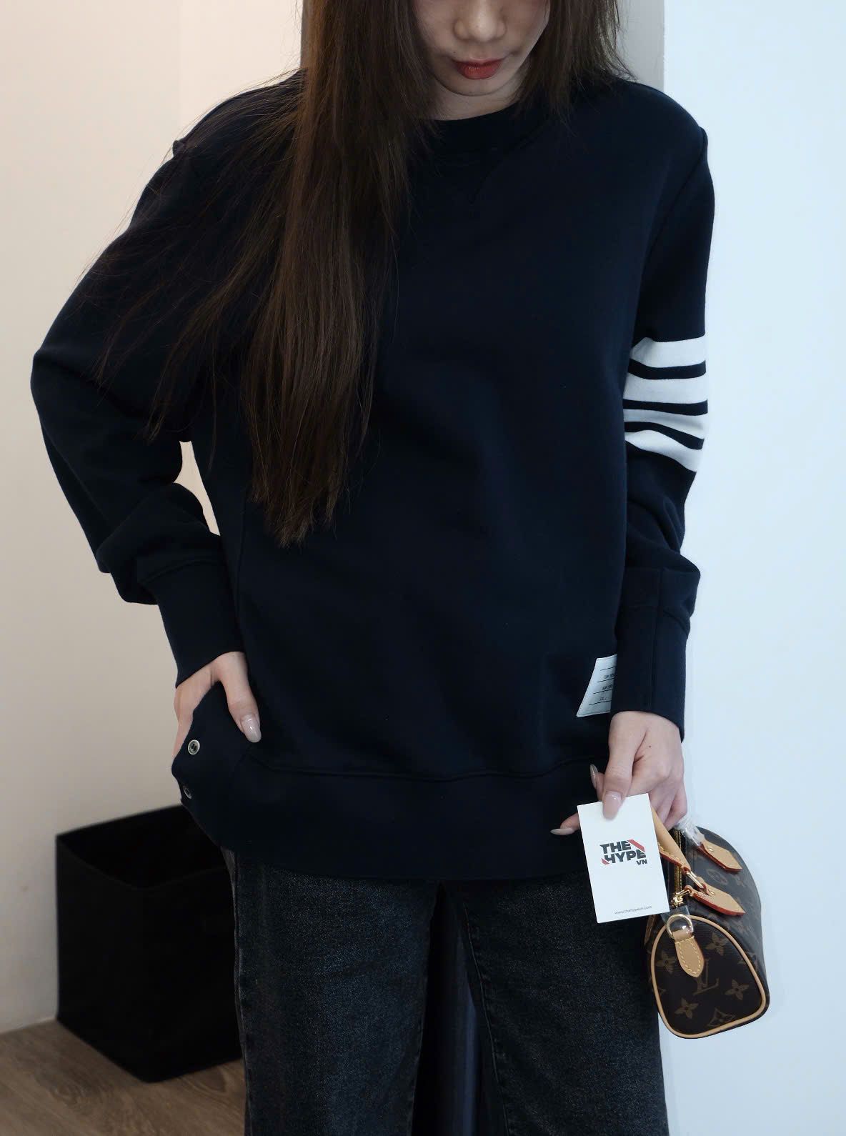 ÁO SWEATER THOM BROWNE TB LOOPBACK 4 BAR (NAVY)