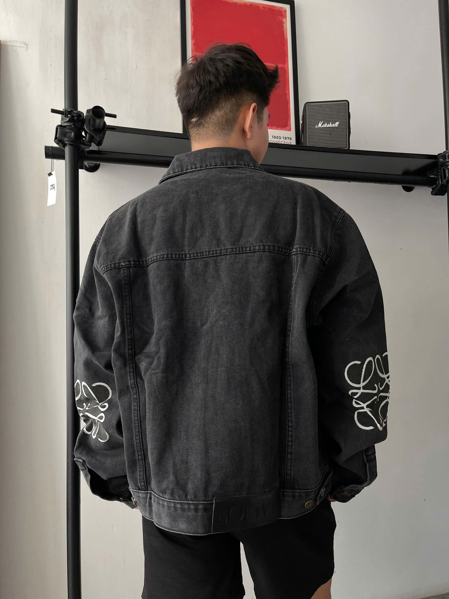 ÁO KHOÁC LOEWE DENIM ANAGRAM LOGO (BLACK)