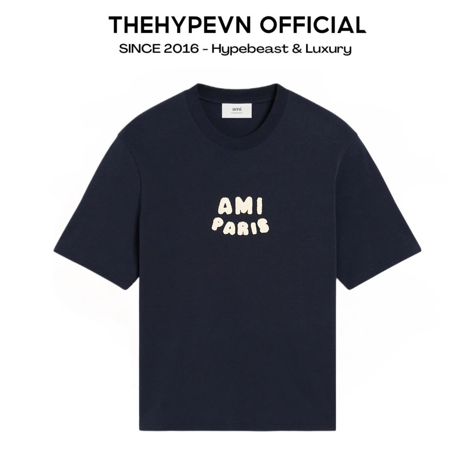 ÁO THUN AMI PARIS LOGO PATCH SS25 (BLACK)