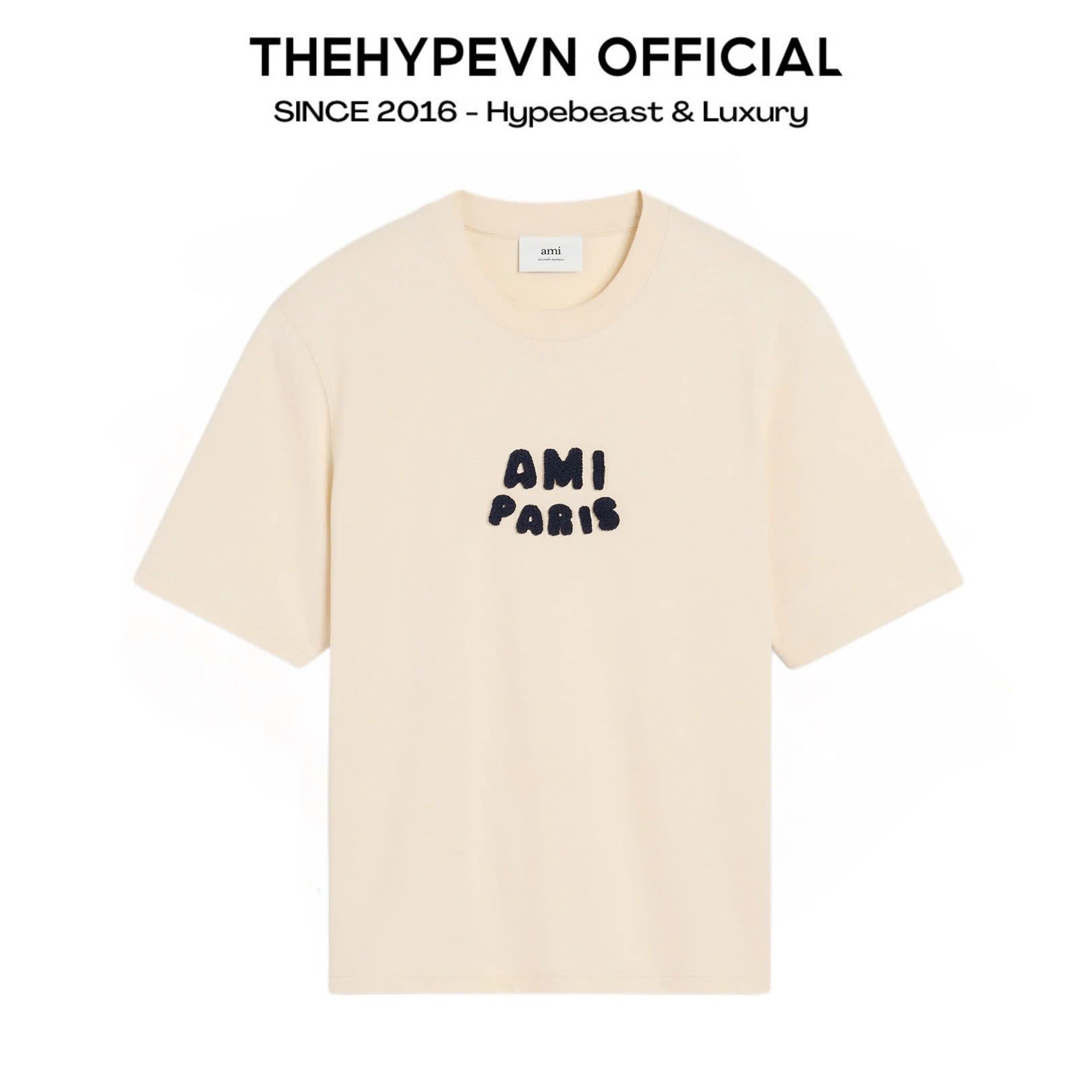 ÁO THUN AMI PARIS LOGO PATCH SS25 (NEUTRAL)