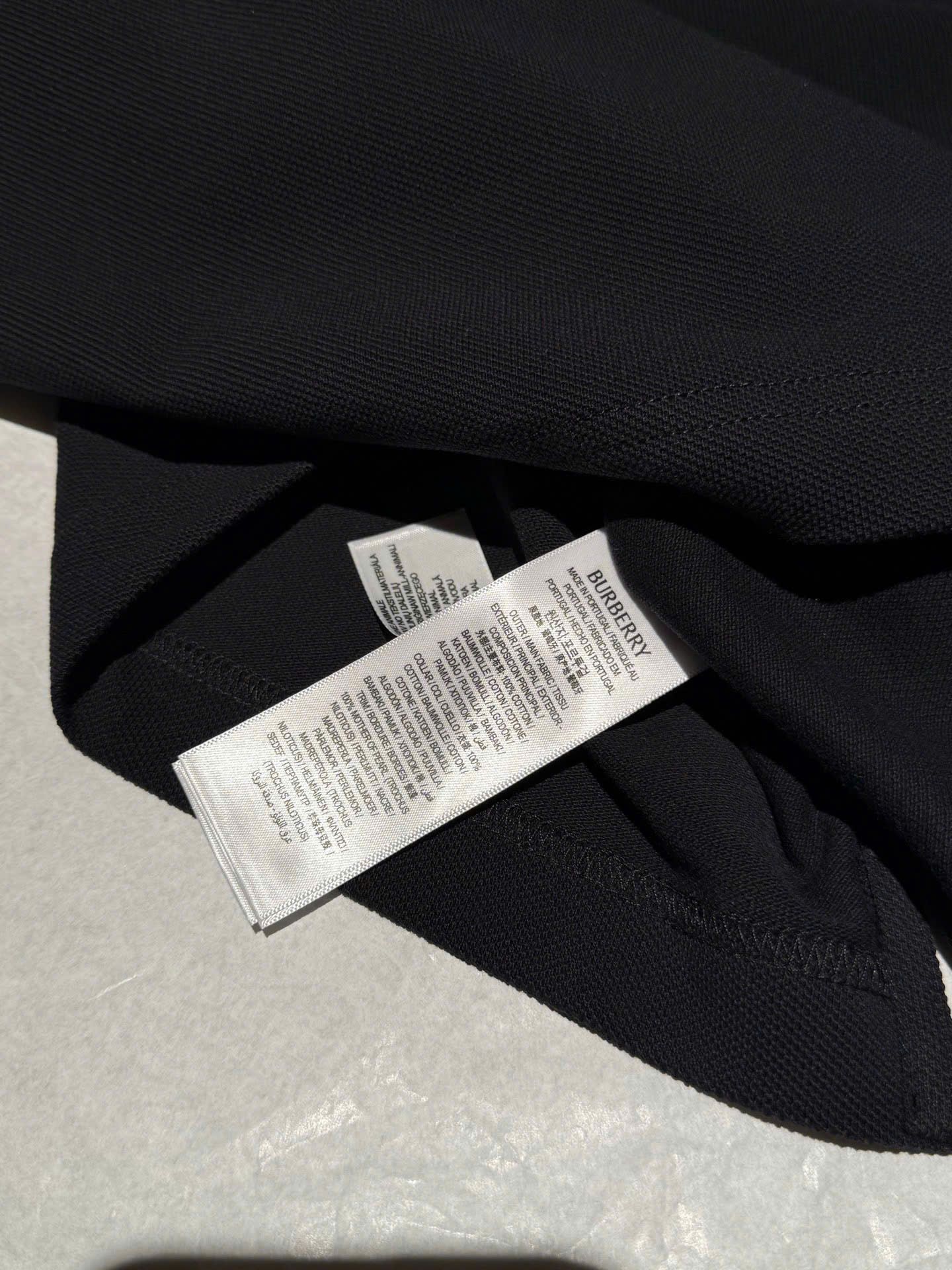 ÁO POLO BURBERRY BBR WOVEN COLLAR (BLACK)