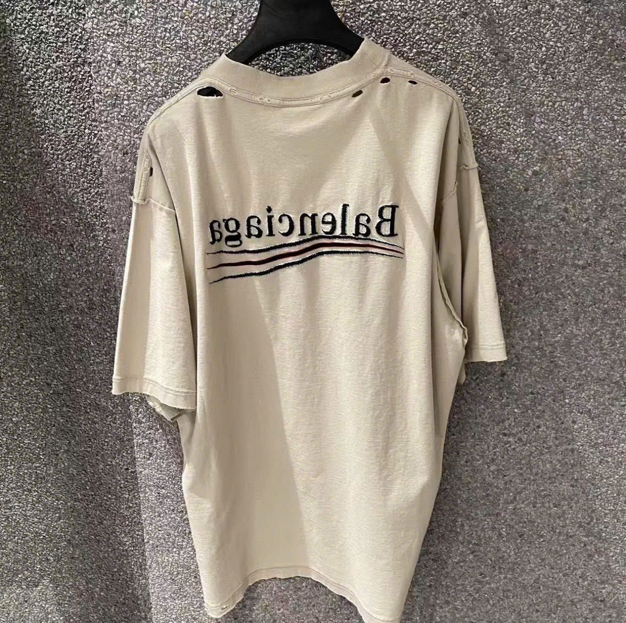 ÁO THUN BALENCIAGA BLCG INSIDE OUT WAVE (CREAM)