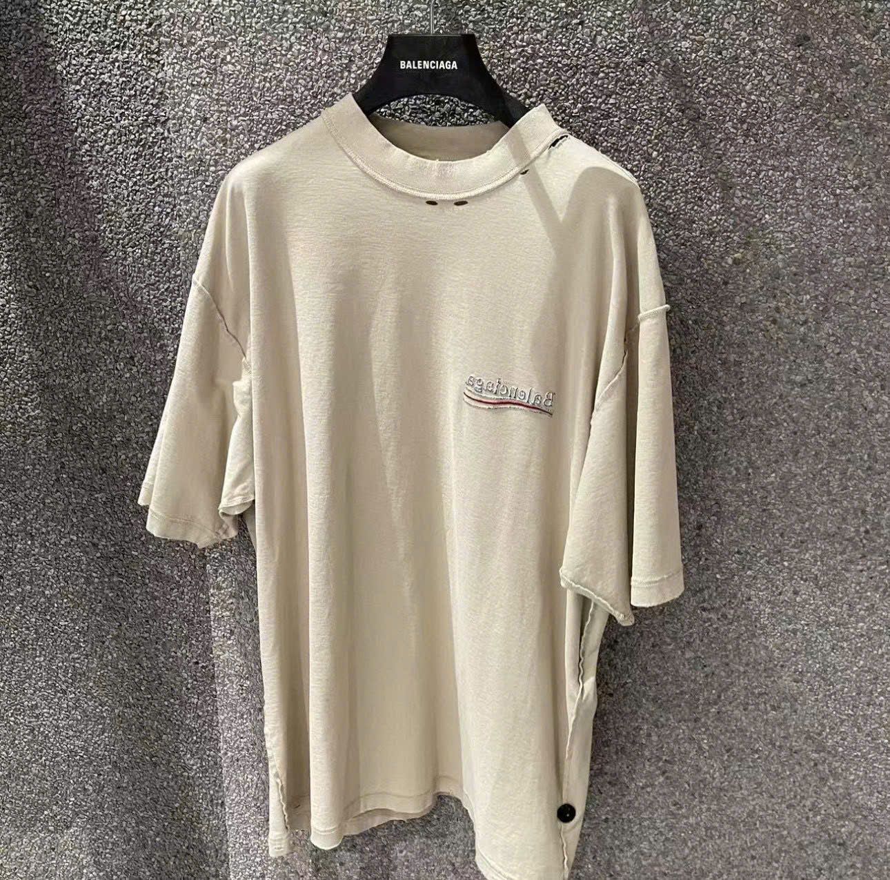 ÁO THUN BALENCIAGA BLCG INSIDE OUT WAVE (CREAM)