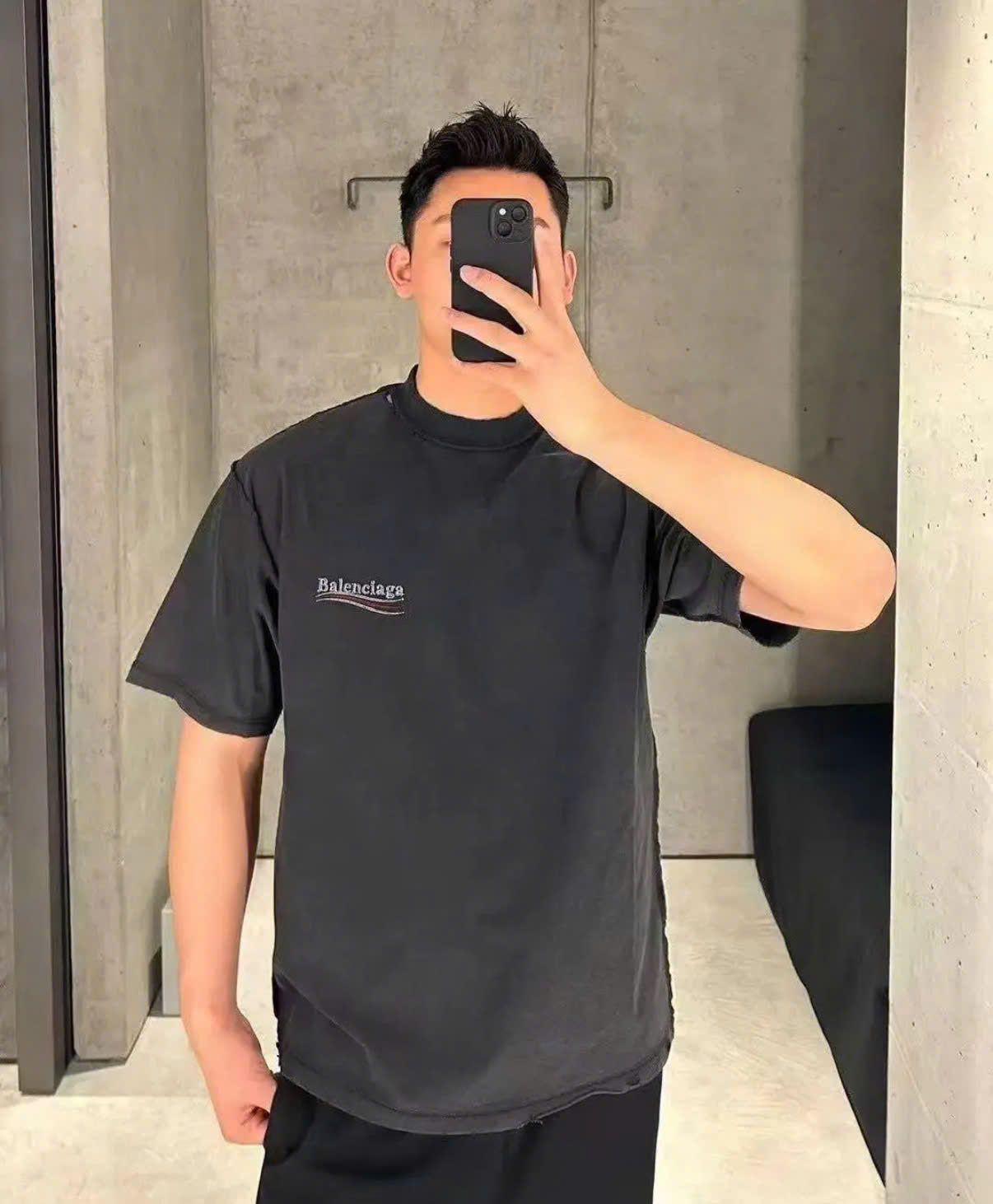 ÁO THUN BALENCIAGA BLCG INSIDE OUT WAVE (BLACK)