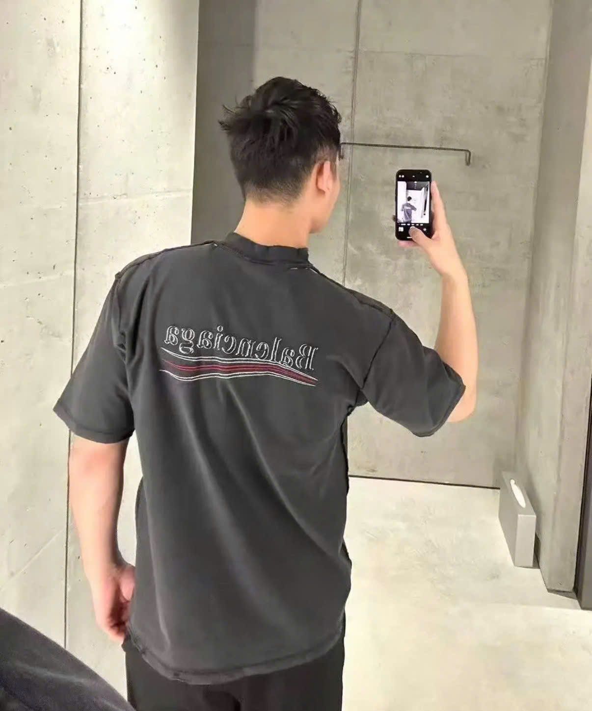 ÁO THUN BALENCIAGA BLCG INSIDE OUT WAVE (BLACK)