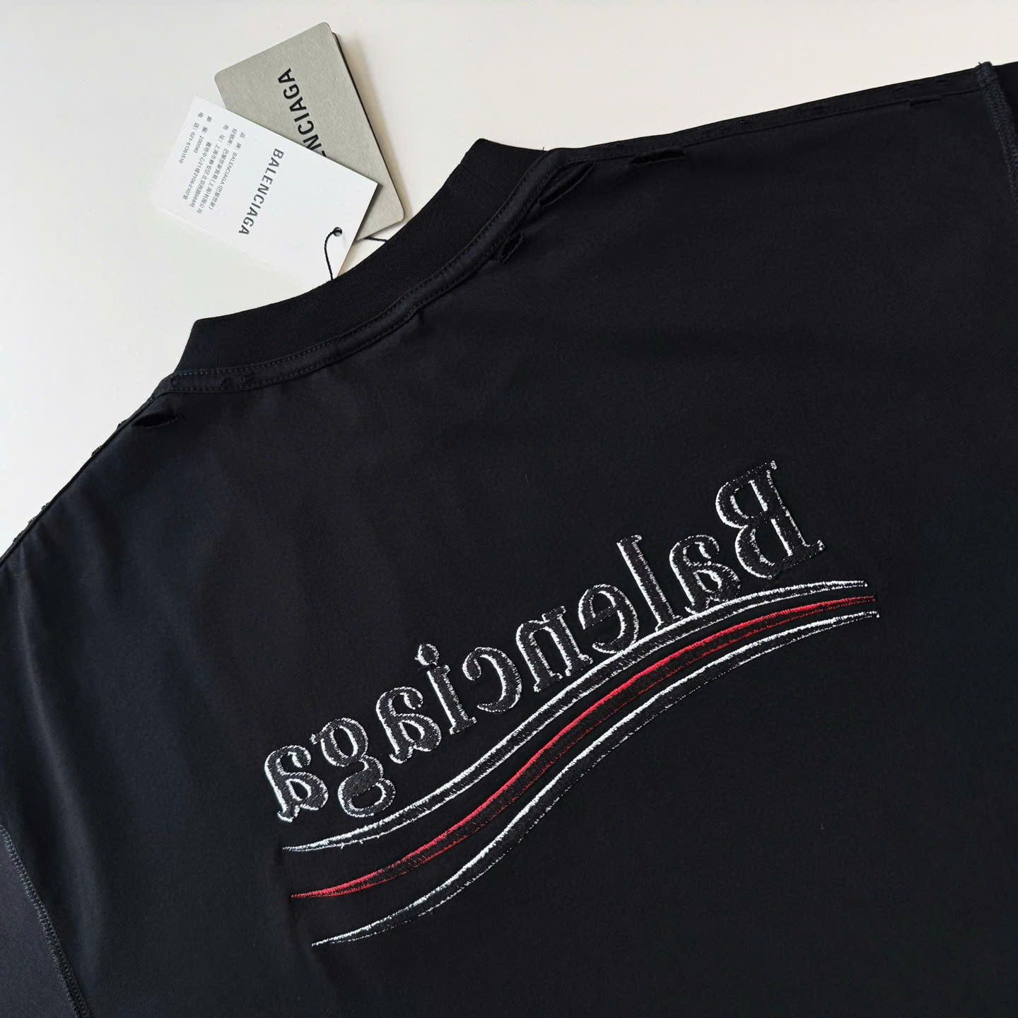 ÁO THUN BALENCIAGA BLCG INSIDE OUT WAVE (BLACK)