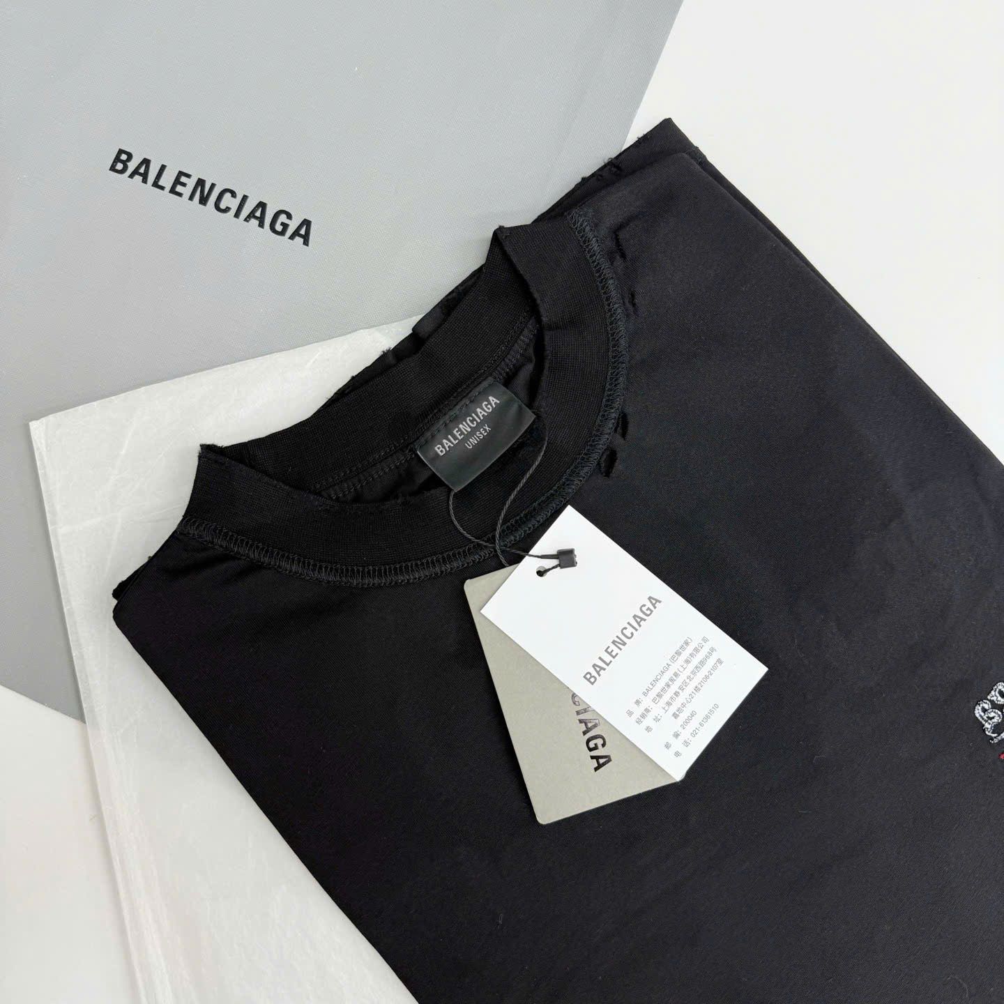 ÁO THUN BALENCIAGA BLCG INSIDE OUT WAVE (BLACK)