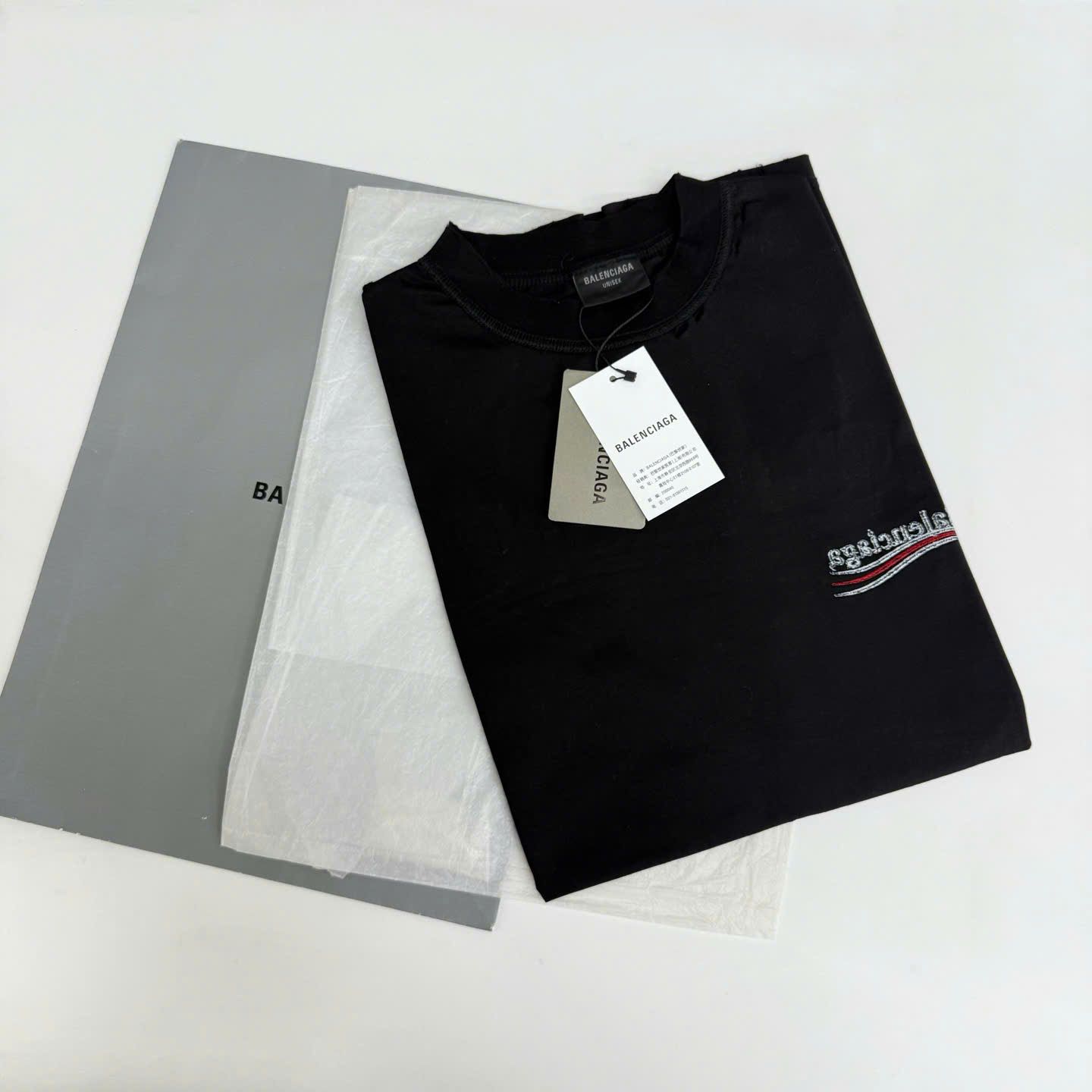 ÁO THUN BALENCIAGA BLCG INSIDE OUT WAVE (BLACK)