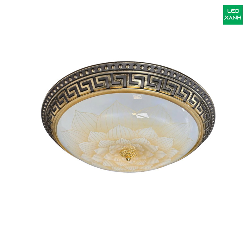 Đèn ốp trần chao thủy tinh K001