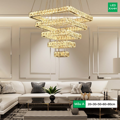 Đèn Thả Thông Tầng Pha Lê Vuông Cao Cấp