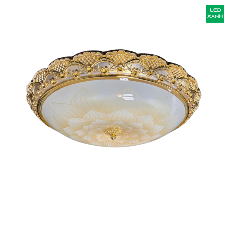 Đèn ốp trần chao thủy tinh K002