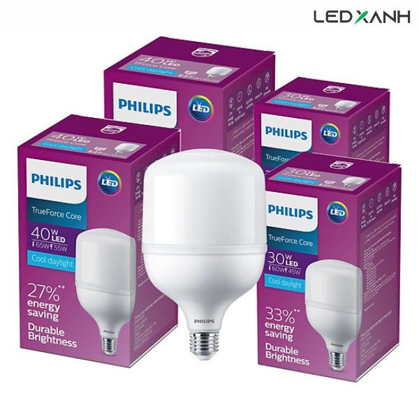 Đèn LED bulb trụ E27 Hi-lumen HB - Philips