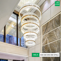 Đèn Thả Thông Tầng Pha Lê Tròn Cao Cấp TPL012