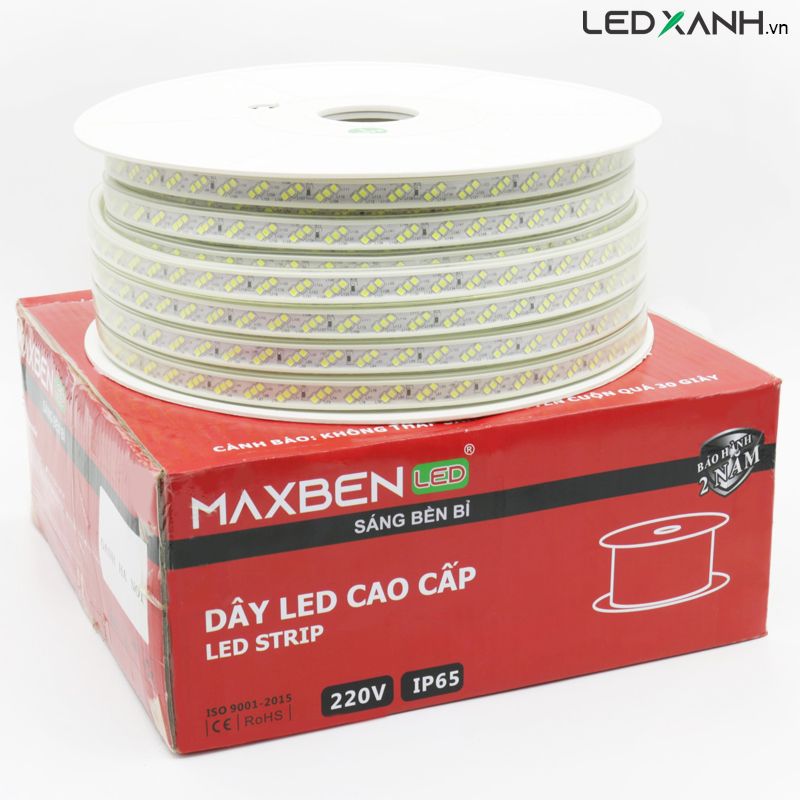 Đèn LED dây 220V 3 hàng bóng LED 2835 8W/m - Maxben