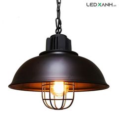 Đèn thả chao sắt sơn đen TH-VT-080
