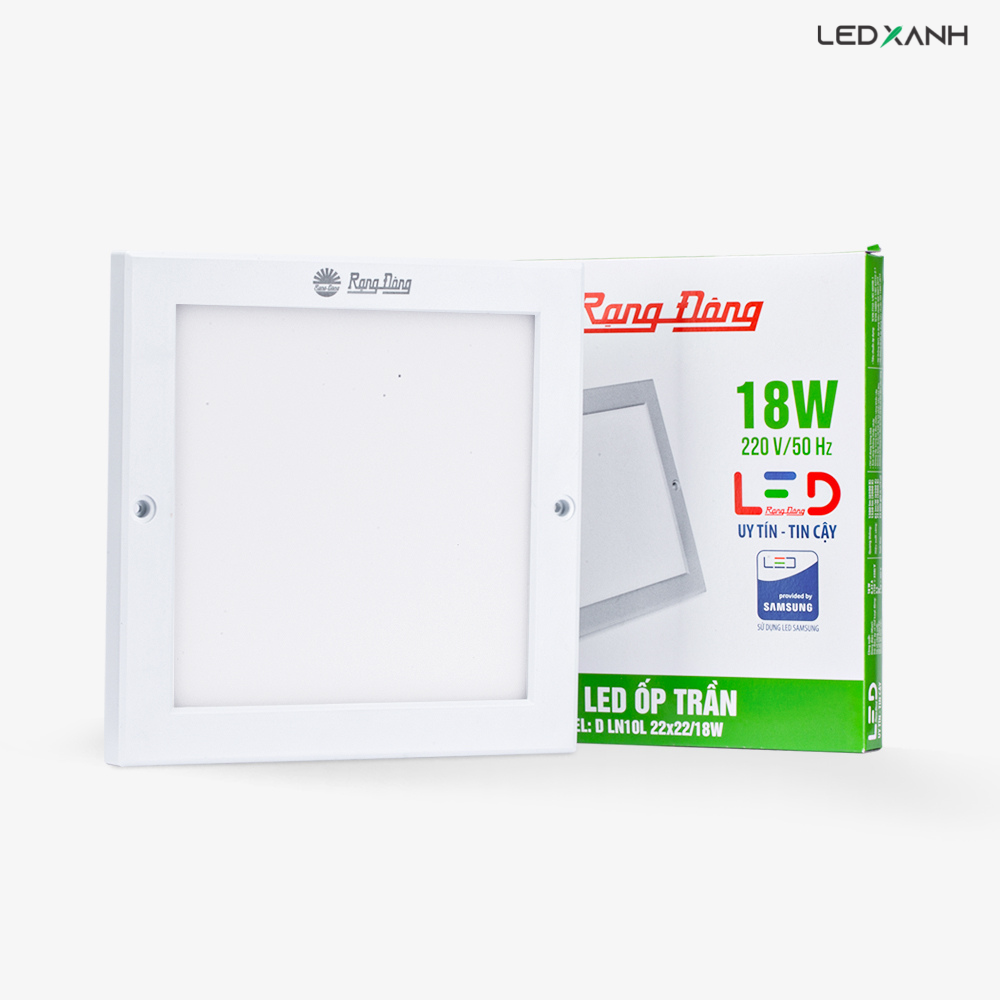 Đèn LED ốp trần vuông LN10L Rạng Đông 18W