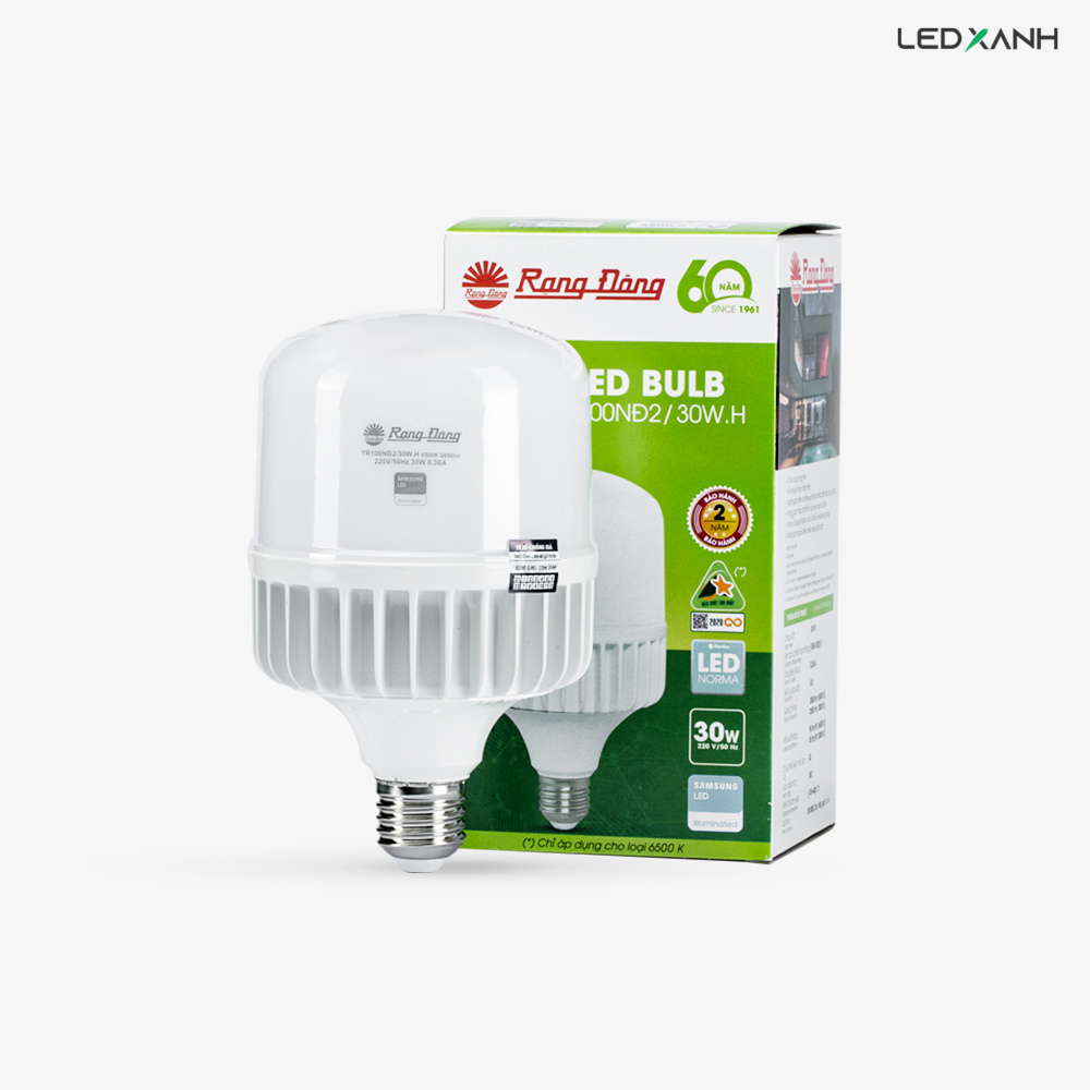 Bóng đèn LED BULB trụ nhôm đúc 20W - 80W Rạng Đông