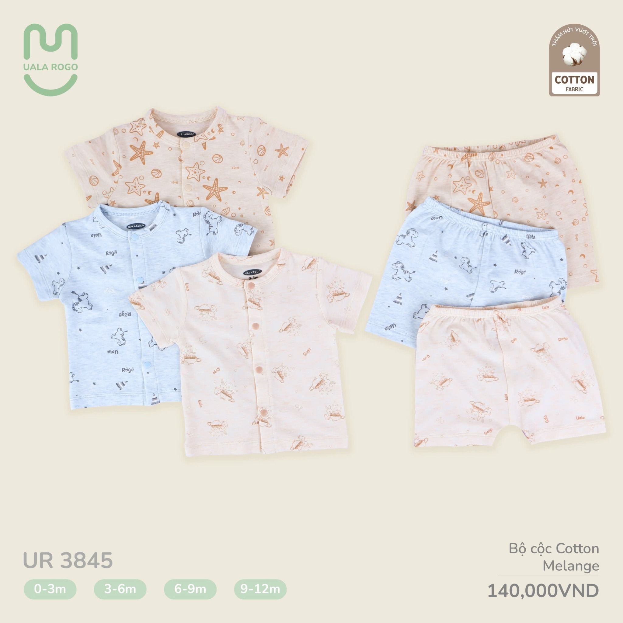 Bộ Cộc Cotton Cho Bé UR 3845