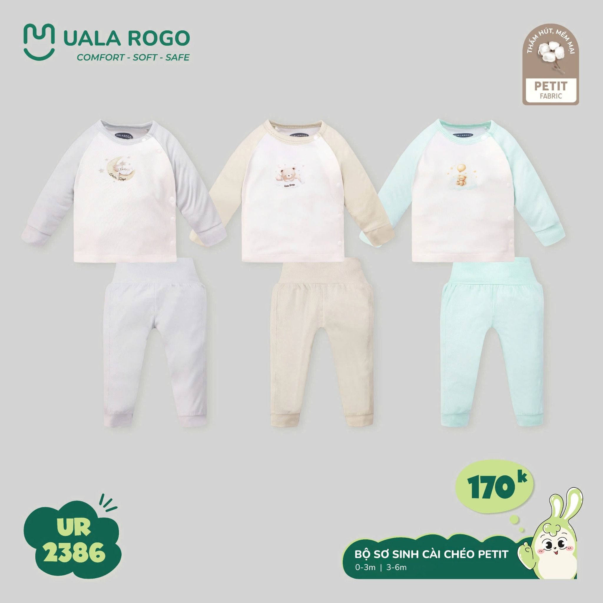 Bộ Sơ Sinh Cài Chéo Petit UR 2386