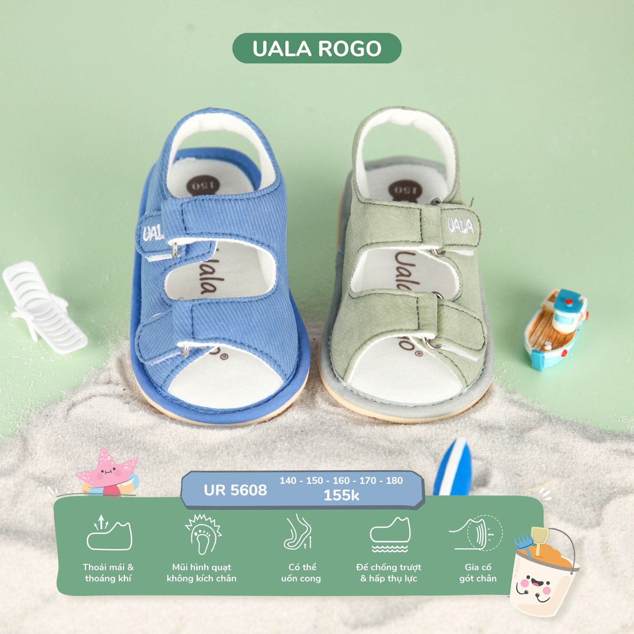 Dép Tập Đi Sandal Cho Bé Trai UR 5608
