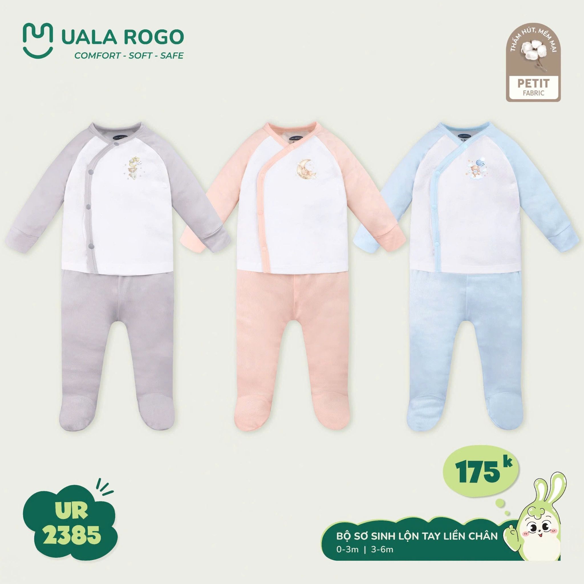 Bộ Sơ Sinh Cho Bé Liền Chân UR 2385