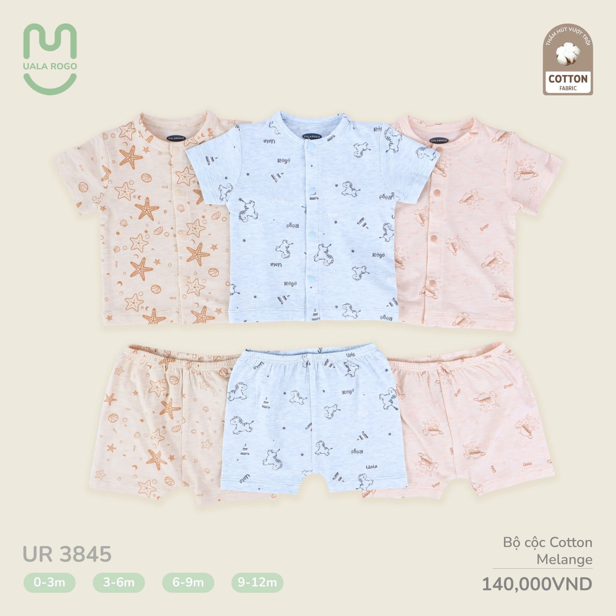 Bộ Cộc Cotton Cho Bé UR 3845