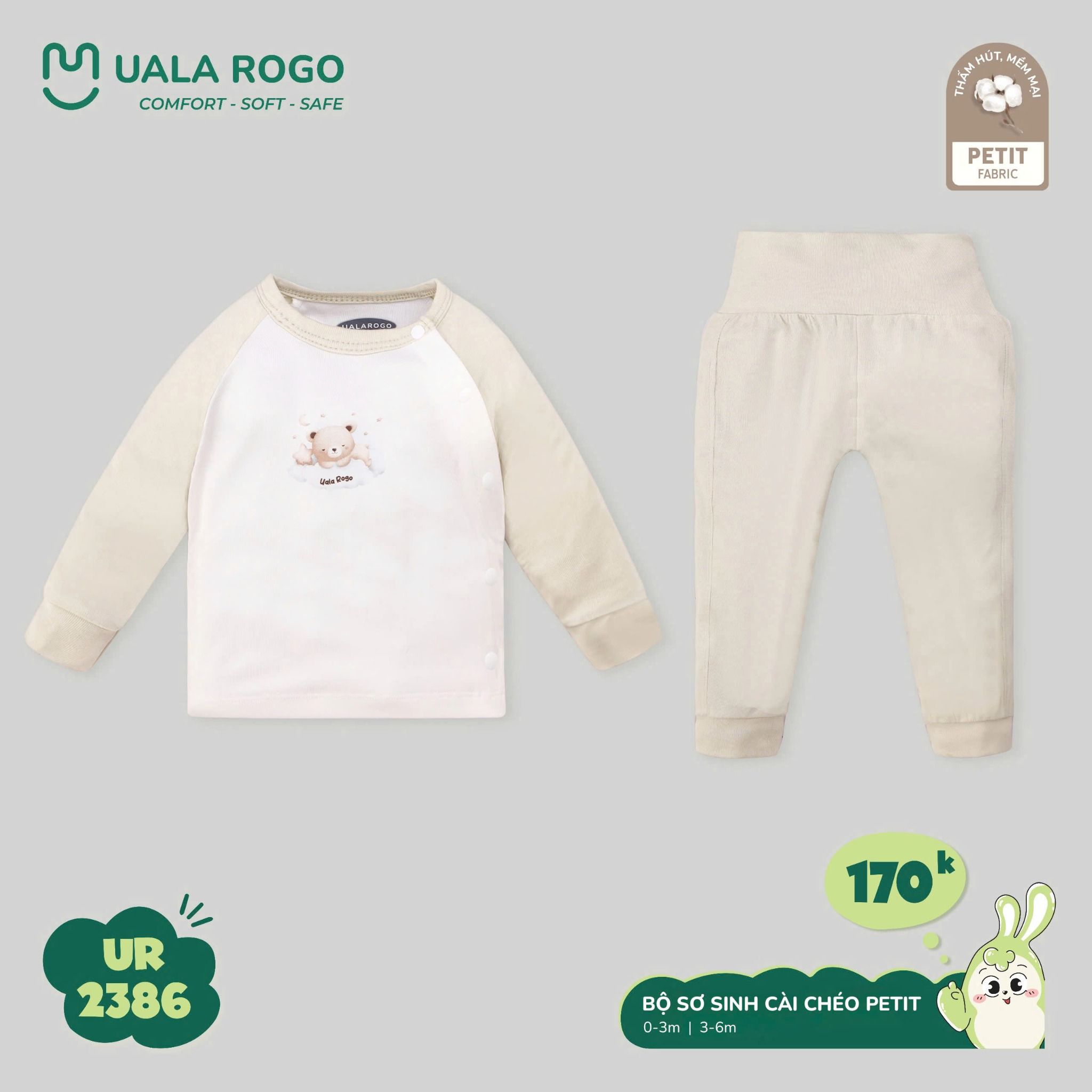 Bộ Sơ Sinh Cài Chéo Petit UR 2386
